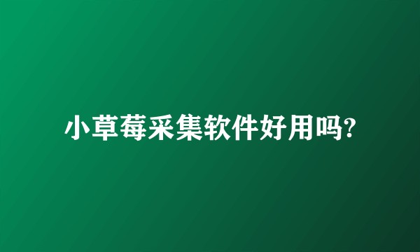 小草莓采集软件好用吗?