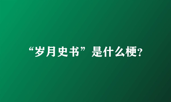 “岁月史书”是什么梗？