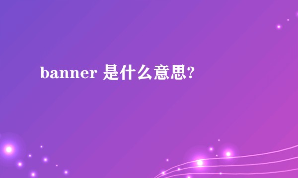 banner 是什么意思?