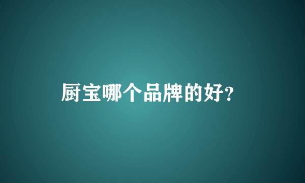 厨宝哪个品牌的好？