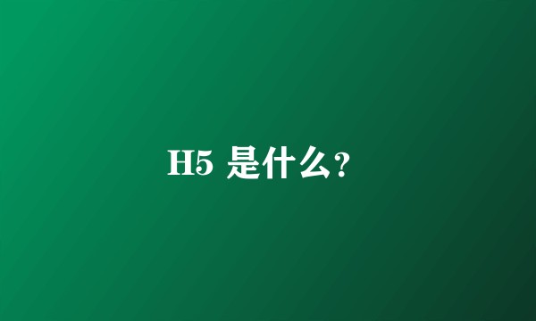 H5 是什么？