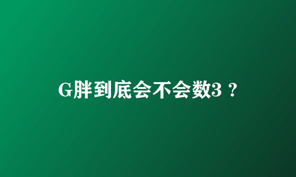 G胖到底会不会数3 ?