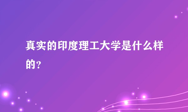 真实的印度理工大学是什么样的？