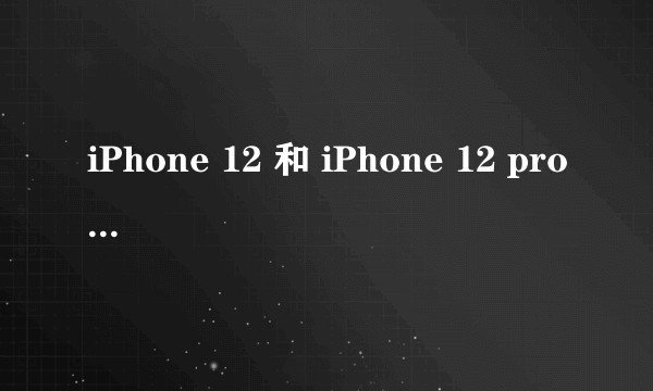 iPhone 12 和 iPhone 12 pro 有什么区别？