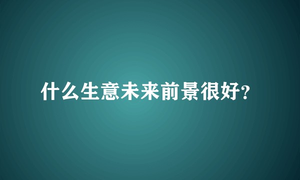 什么生意未来前景很好？