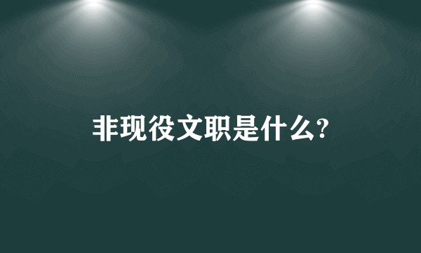 非现役文职是什么?