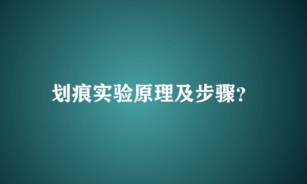 划痕实验原理及步骤？