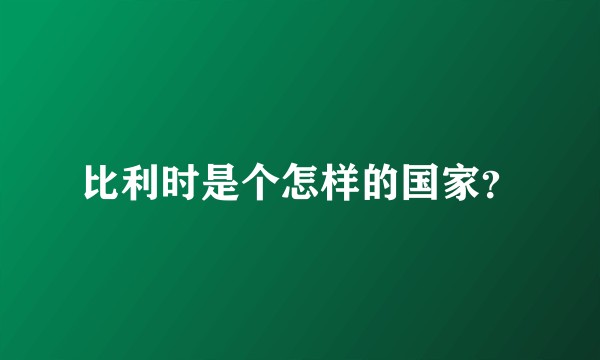比利时是个怎样的国家？