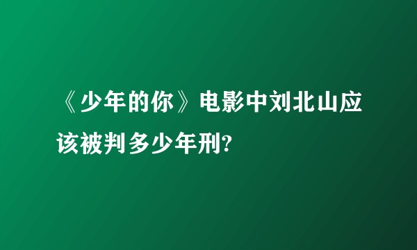 《少年的你》电影中刘北山应该被判多少年刑?