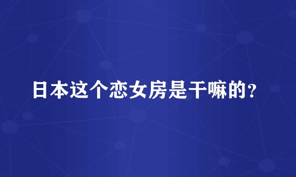 日本这个恋女房是干嘛的？