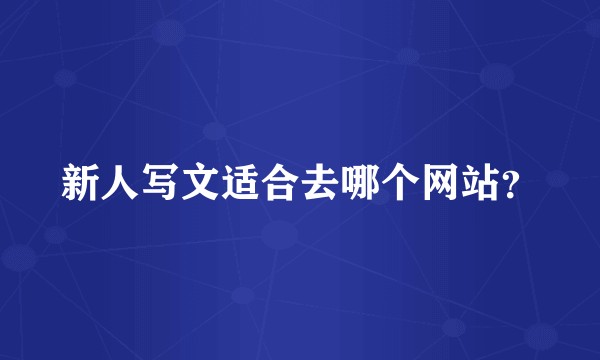 新人写文适合去哪个网站?