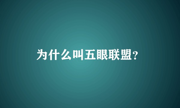 为什么叫五眼联盟？