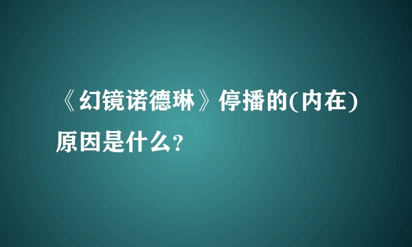 《幻镜诺德琳》停播的(内在)原因是什么？