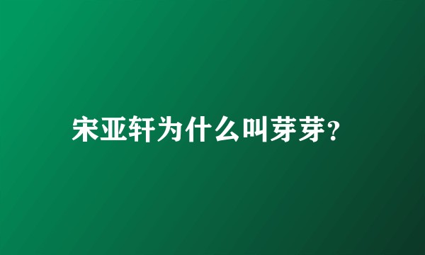 宋亚轩为什么叫芽芽？