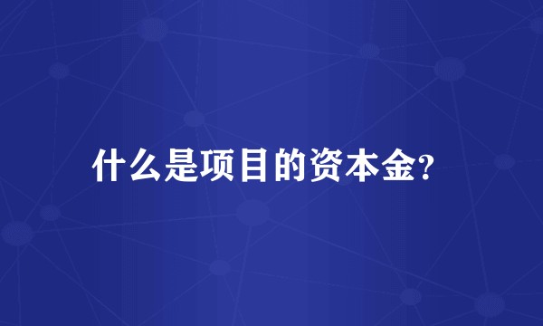 什么是项目的资本金？