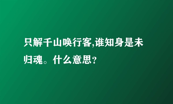 只解千山唤行客,谁知身是未归魂。什么意思？