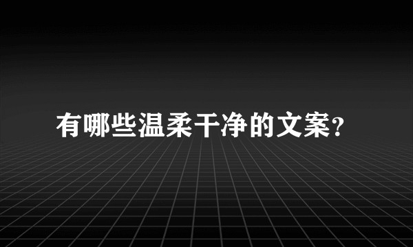 有哪些温柔干净的文案？