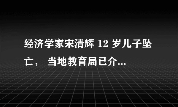 经济学家宋清辉 12 岁儿子坠亡， 当地教育局已介入调查，可能原因是什么？该如何避免出现类似事件？