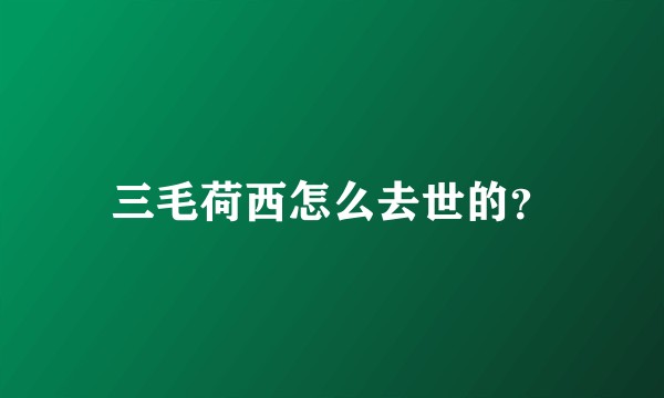 三毛荷西怎么去世的？