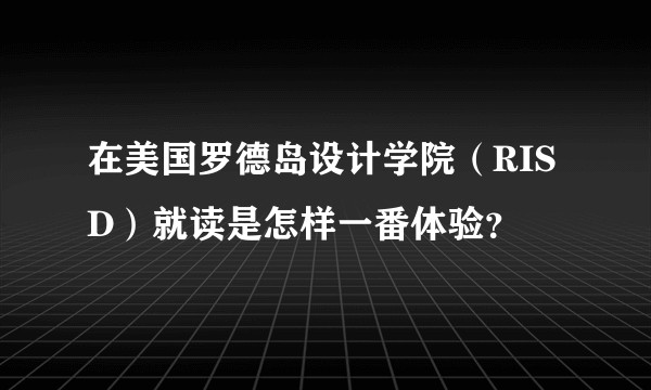 在美国罗德岛设计学院（RISD）就读是怎样一番体验？