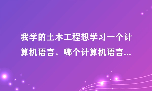我学的土木工程想学习一个计算机语言，哪个计算机语言更有用呢？