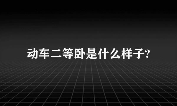 动车二等卧是什么样子?
