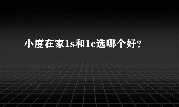 小度在家1s和1c选哪个好？