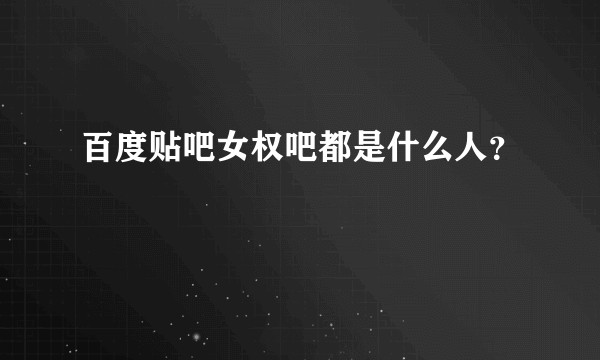 百度贴吧女权吧都是什么人？