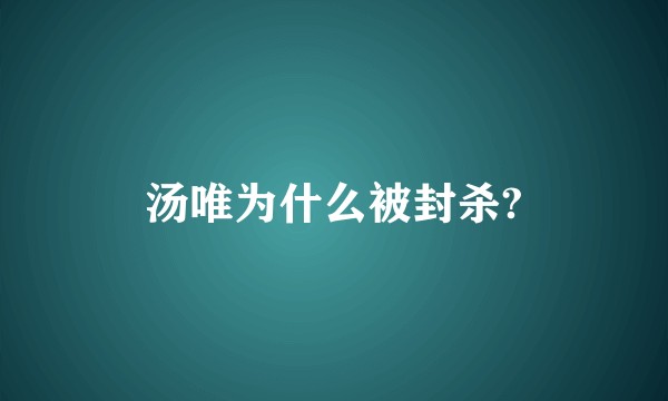 汤唯为什么被封杀?