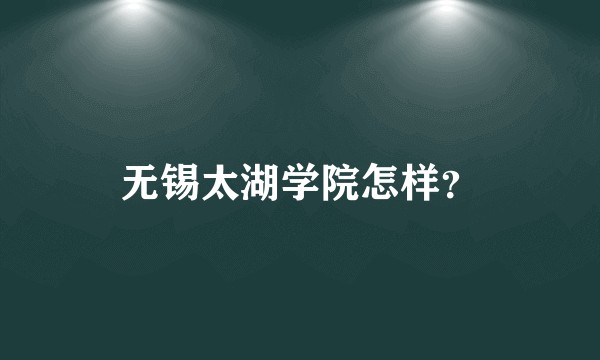 无锡太湖学院怎样？