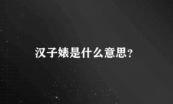 汉子婊是什么意思？