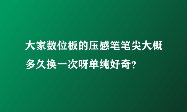 大家数位板的压感笔笔尖大概多久换一次呀单纯好奇？