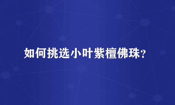 如何挑选小叶紫檀佛珠？