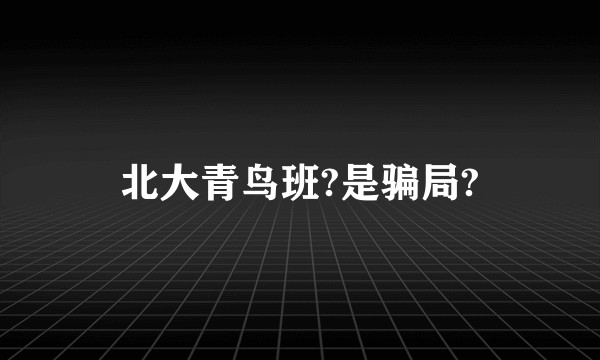 北大青鸟班?是骗局?