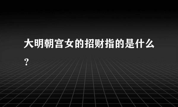 大明朝宫女的招财指的是什么？
