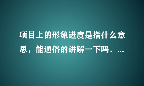 项目上的形象进度是指什么意思,能通俗的讲解一下吗,百科的那种听不懂?