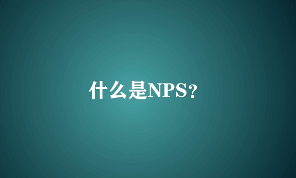 什么是NPS？