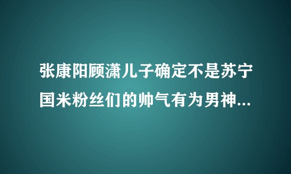 张康阳顾潇儿子确定不是苏宁国米粉丝们的帅气有为男神张康阳董事长生的？