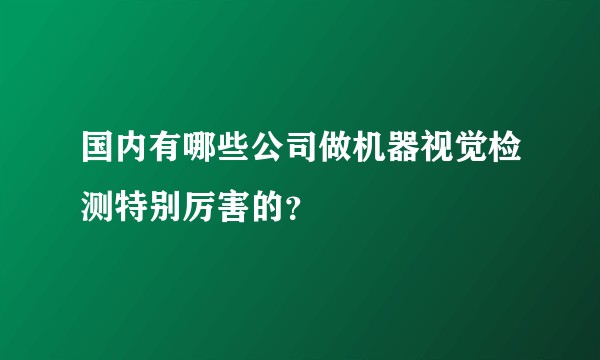 国内有哪些公司做机器视觉检测特别厉害的？