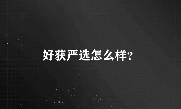 好获严选怎么样?