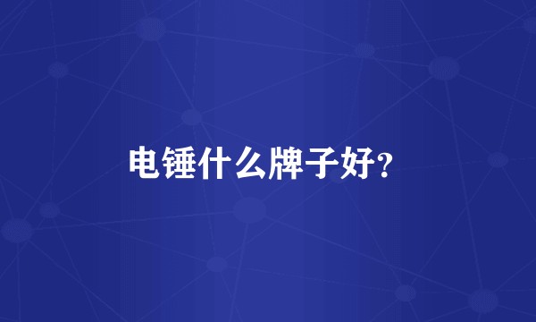电锤什么牌子好？