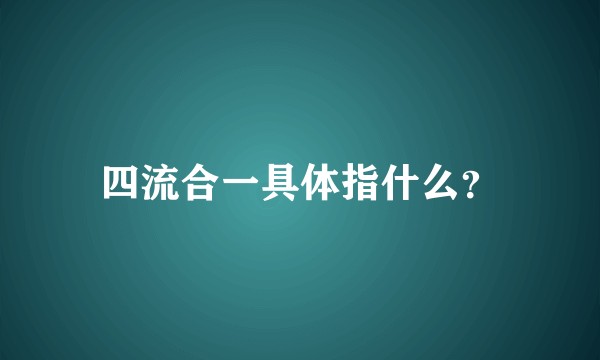 四流合一具体指什么？