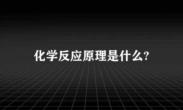 化学反应原理是什么?