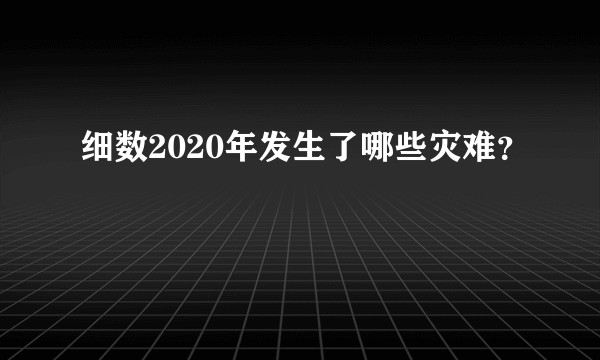 细数2020年发生了哪些灾难？
