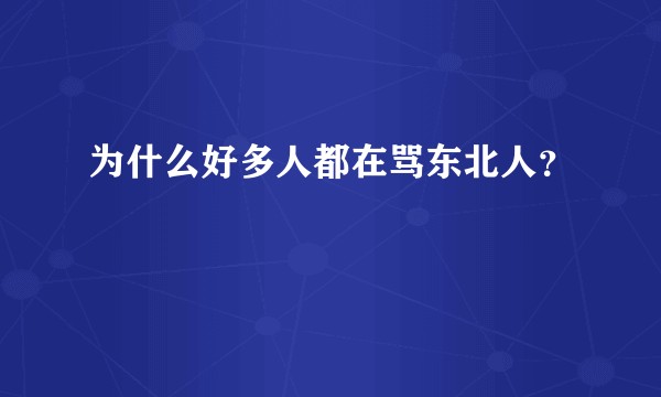 为什么好多人都在骂东北人？