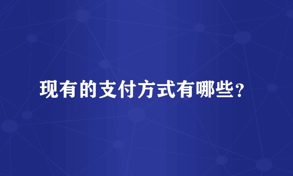 现有的支付方式有哪些？