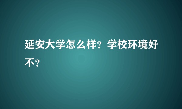 延安大学怎么样?学校环境好不?
