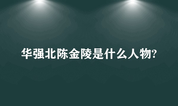 华强北陈金陵是什么人物?