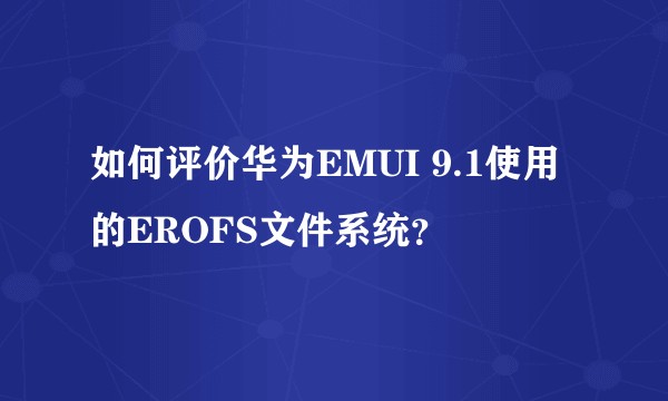如何评价华为EMUI 9.1使用的EROFS文件系统？