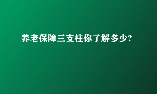 养老保障三支柱你了解多少?